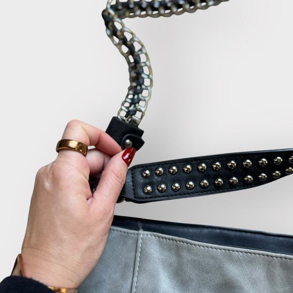 Marc New York gray leather rocker style crossbody bag - Picture 4 of 11